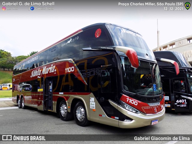 Santa Maria Fretamento e Turismo 1100 na cidade de São Paulo, São Paulo, Brasil, por Gabriel Giacomin de Lima. ID da foto: 11423797.