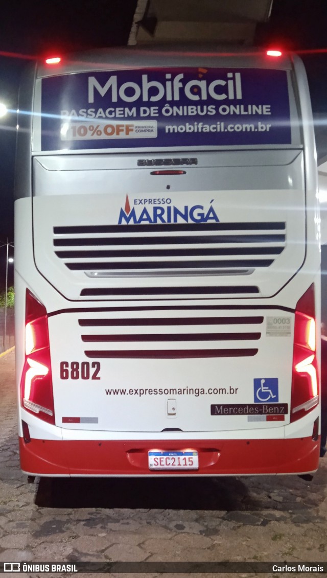 Expresso Maringá 6802 na cidade de Presidente Venceslau, São Paulo, Brasil, por Carlos Morais. Número da foto: #11424727.