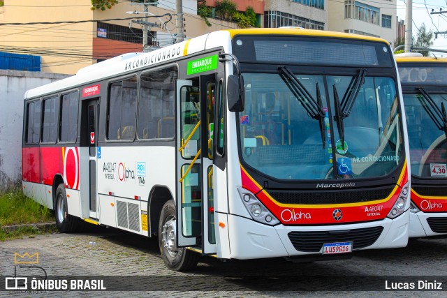 Auto Viação Alpha A48047 na cidade de Rio de Janeiro, Rio de Janeiro, Brasil, por Lucas Diniz. ID da foto: 11422662.