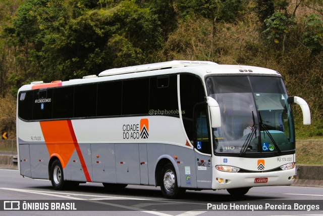 Viação Cidade do Aço RJ 174.020 na cidade de Piraí, Rio de Janeiro, Brasil, por Paulo Henrique Pereira Borges. Número da foto: #11425148.