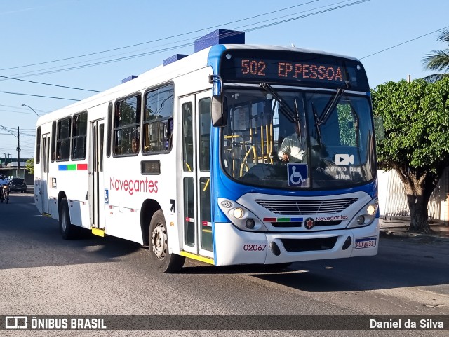 Consórcio Navegantes - 02 > Viação São Jorge > Transurb Transporte Urbano 02067 na cidade de João Pessoa, Paraíba, Brasil, por Daniel da Silva. ID da foto: 11425752.