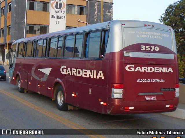 Expresso Gardenia 3570 na cidade de Três Corações, Minas Gerais, Brasil, por Fábio Mateus Tibúrcio. ID da foto: 11422616.