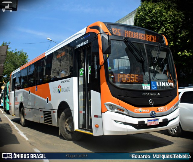 Linave Transportes A03024 na cidade de Nova Iguaçu, Rio de Janeiro, Brasil, por Eduardo  Marques Teixeira. Número da foto: #11422712.
