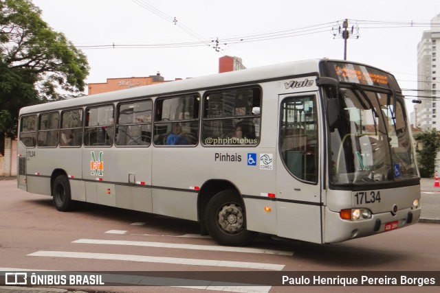 Expresso Azul 17L34 na cidade de Curitiba, Paraná, Brasil, por Paulo Henrique Pereira Borges. Número da foto: #11427784.