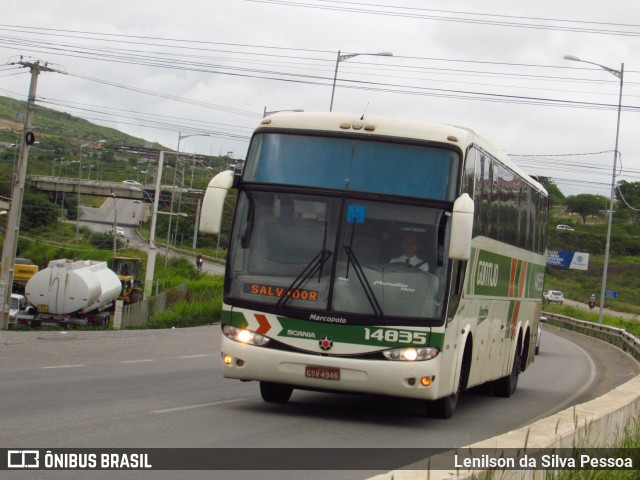 Empresa Gontijo de Transportes 14835 na cidade de Caruaru, Pernambuco, Brasil, por Lenilson da Silva Pessoa. ID da foto: 11427348.