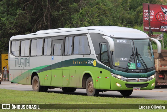 Turin Transportes 2105 na cidade de Conselheiro Lafaiete, Minas Gerais, Brasil, por Lucas Oliveira. Número da foto: #11427509.