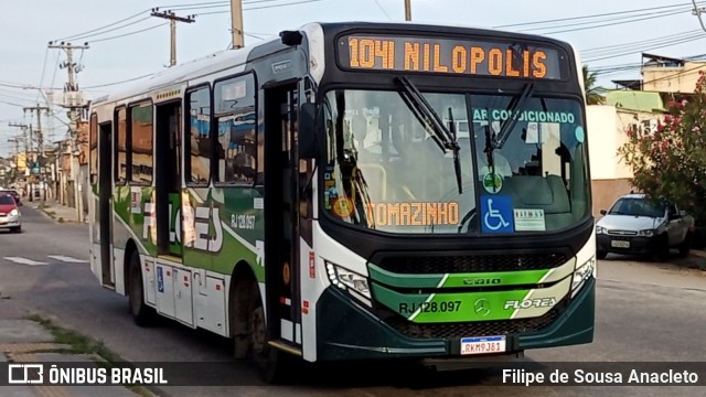 Transportes Flores RJ 128.097 na cidade de São João de Meriti, Rio de Janeiro, Brasil, por Filipe de Sousa Anacleto. Número da foto: #11428333.