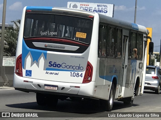 Icaraí Auto Transportes 1.084 na cidade de São Gonçalo, Rio de Janeiro, Brasil, por Luiz Eduardo Lopes da Silva. ID da foto: 11428023.