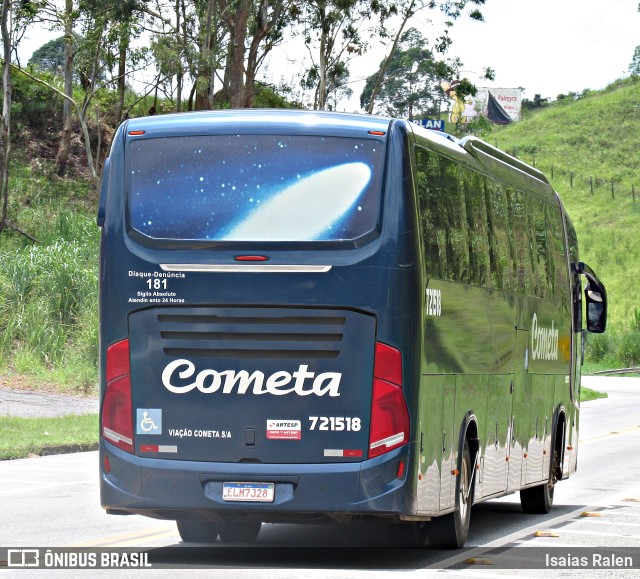 Viação Cometa 721518 na cidade de Santos Dumont, Minas Gerais, Brasil, por Isaias Ralen. ID da foto: 11431542.