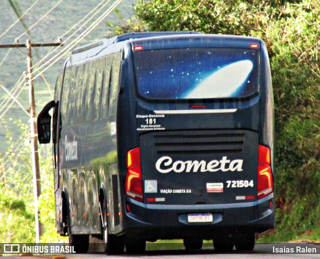 Viação Cometa 721504 na cidade de Santos Dumont, Minas Gerais, Brasil, por Isaias Ralen. ID da foto: 11431525.