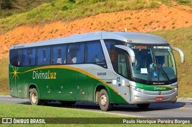 Divina Luz Transportes e Turismo RJ 611.029 na cidade de Aparecida, São Paulo, Brasil, por Paulo Henrique Pereira Borges. ID da foto: 11431910.