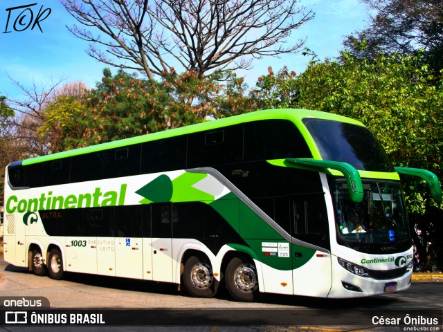 Viação Continental de Transportes 1003 na cidade de São Paulo, São Paulo, Brasil, por César Ônibus. Número da foto: #11434613.