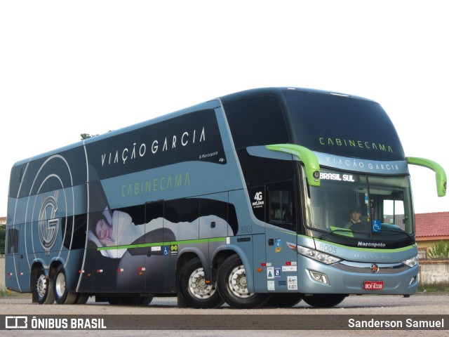 Viação Garcia 8005 na cidade de Curitiba, Paraná, Brasil, por Sanderson Samuel. ID da foto: 11434303.