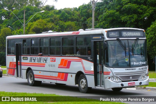 Viação Resendense RJ 192.013 na cidade de Resende, Rio de Janeiro, Brasil, por Paulo Henrique Pereira Borges. Número da foto: #11437584.
